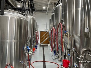 Vessels used for brewing beer at K2 Brewery